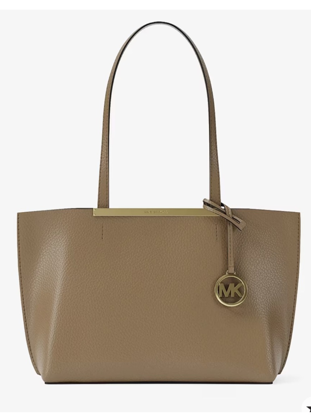 Michael Kors Taupe Pebbled Leather Small Tote with Gold Hardware